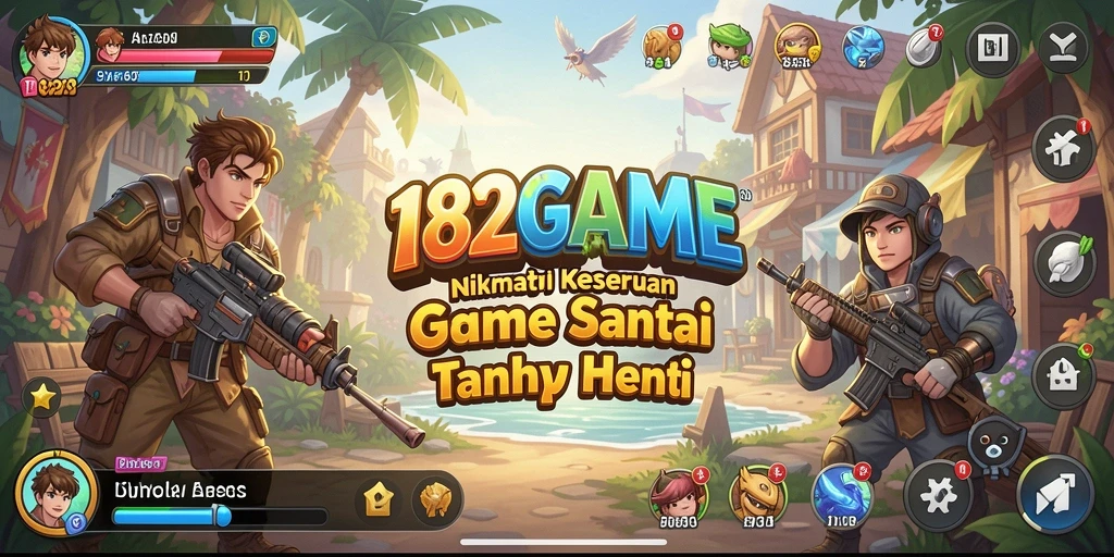 Screenshot utama 182GAME menampilkan gameplay santai yang menyenangkan.