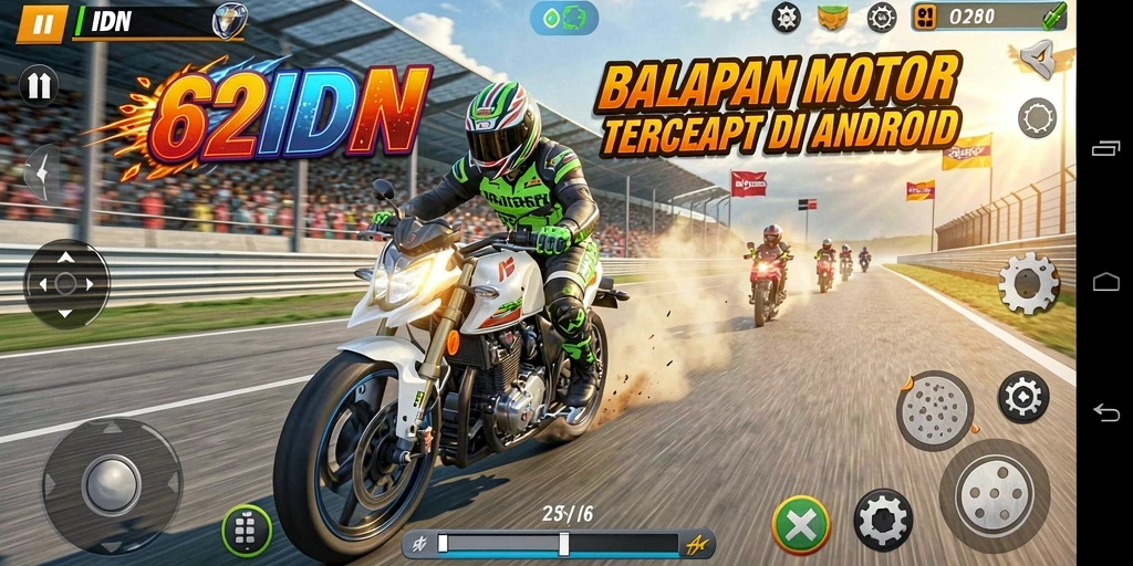 Gameplay menarik dari balapan motor di 62IDN.