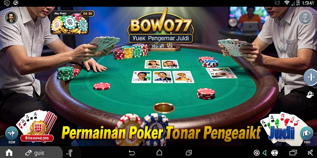 Screenshot utama BOWO77 menampilkan aksi permainan Poker yang intens.