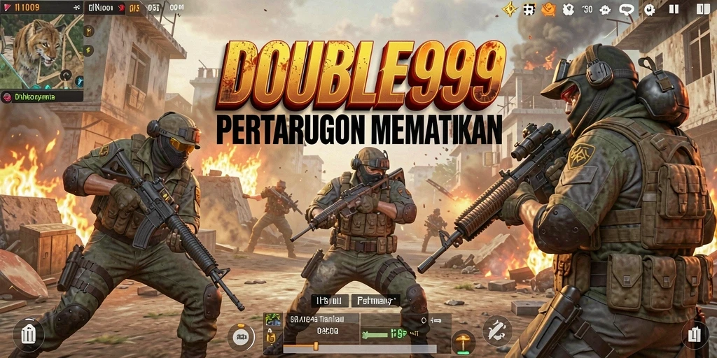 Tampilan gameplay yang mendebarkan di DOUBLE999 dengan aksinya yang penuh adrenalin.