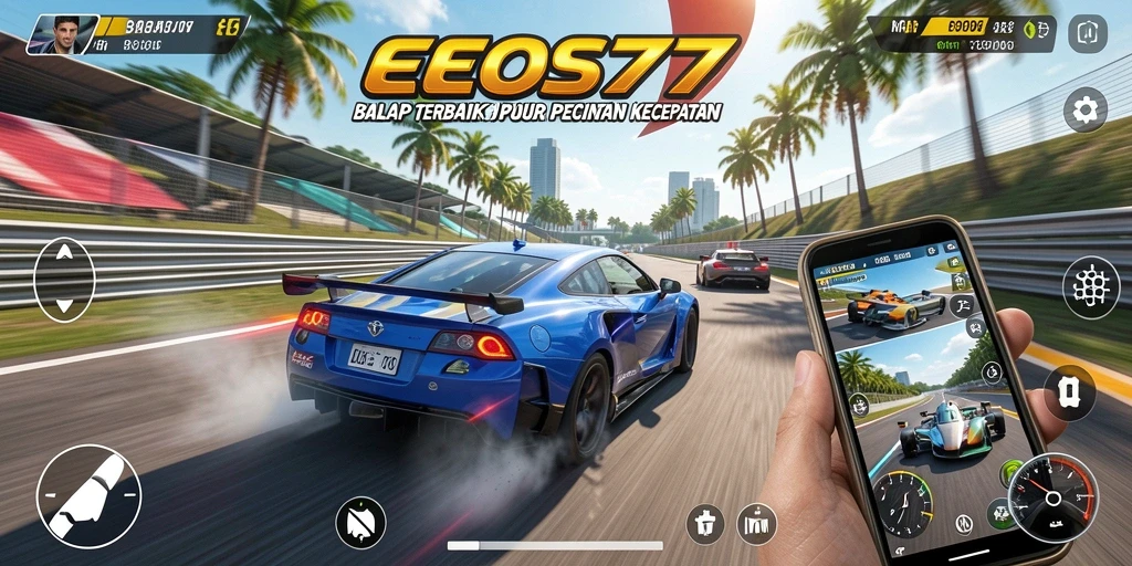 Tampilan gameplay Racing yang mendebarkan di EOS77.