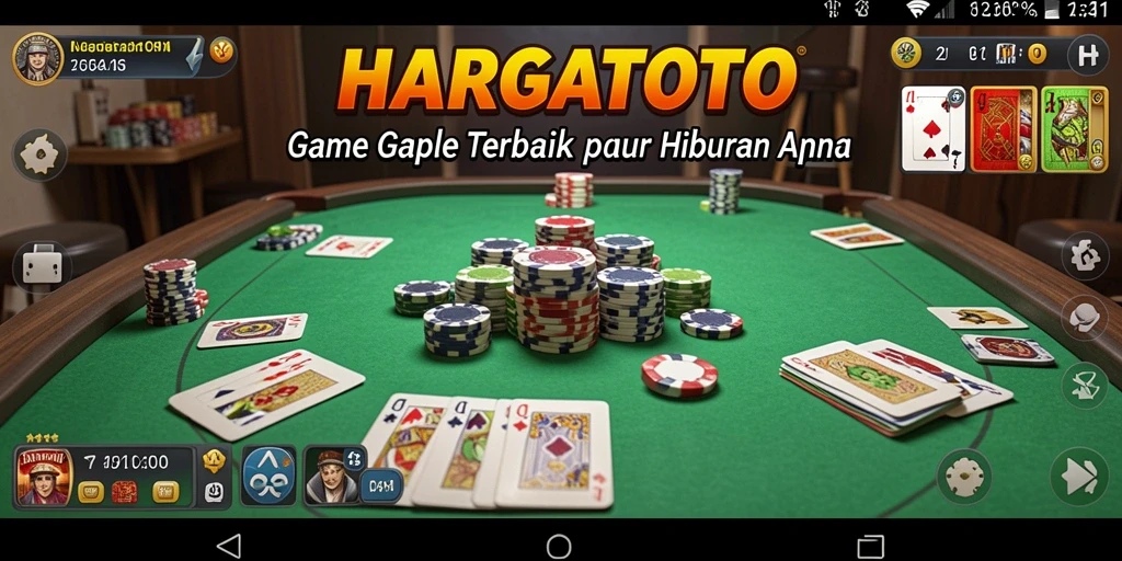 Tampilan menarik gameplay HARGATOTO dengan suasana Gaple.