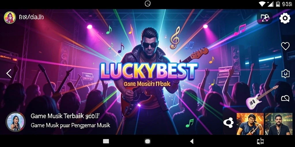 Screenshot gameplay LUCKYBEST menampilkan tantangan musik yang seru.