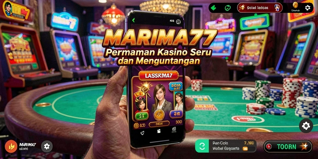 Tampilan gameplay menarik dari MARIMA77 dengan suasana Kasino.
