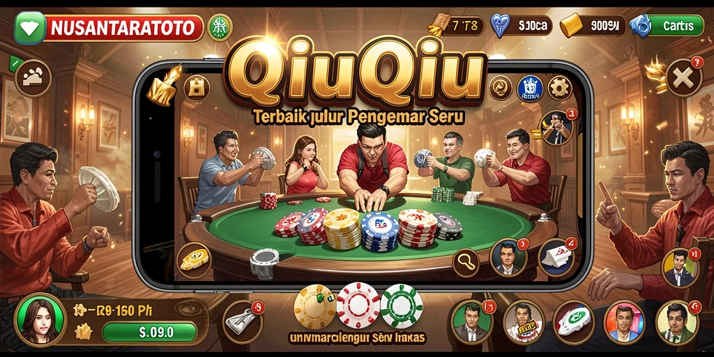 Screenshot utama NUSANTARATOTO menunjukkan gameplay seru QiuQiu.