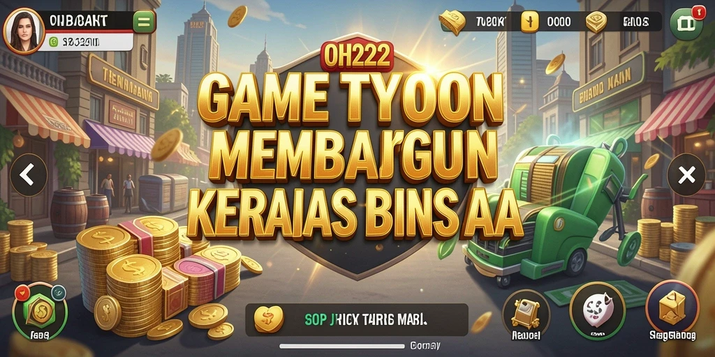 Tangkapan layar gameplay OH222 dengan aksi membangun bisnis.