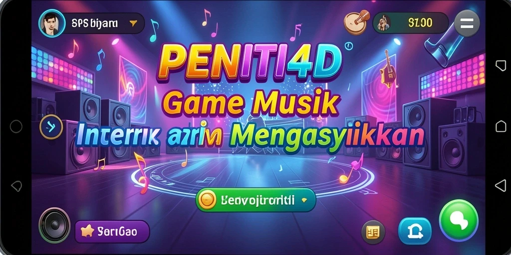 Tampilan gameplay menarik dengan berbagai pilihan genre musik.