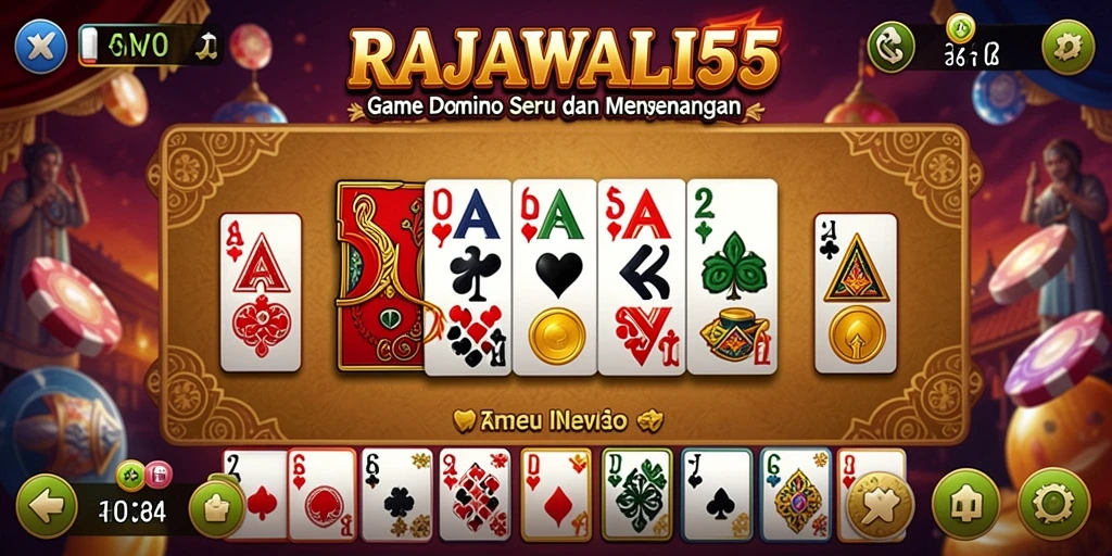 Tampilan screenshot RAJAWALI55 menampilkan keseruan bermain Domino.