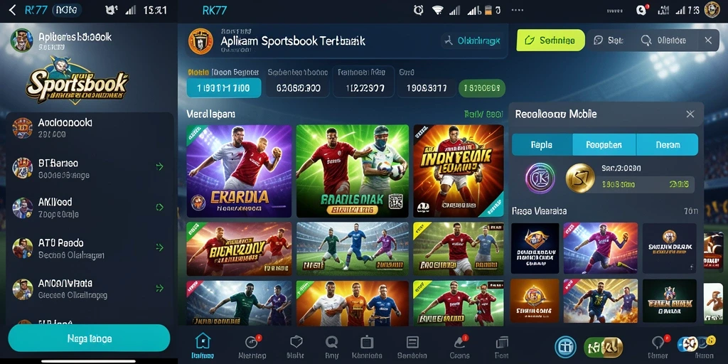 Screenshot RK77 menampilkan antarmuka taruhan olahraga secara langsung.