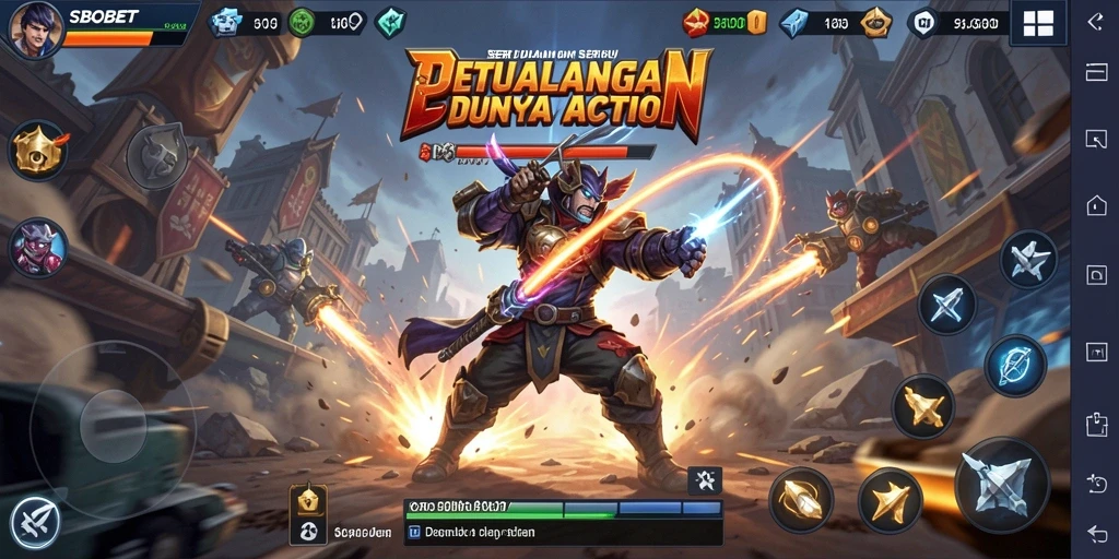 Tampilan gameplay action yang intens dan mendebarkan.