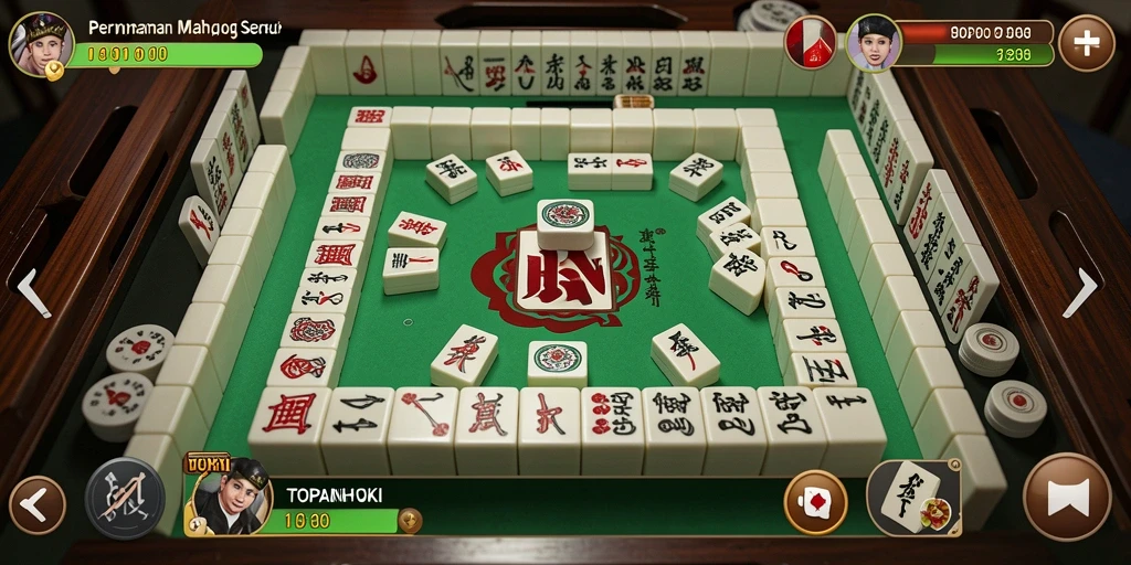 Screenshot utama TOPANHOKI menampilkan gameplay Mahjong yang seru.