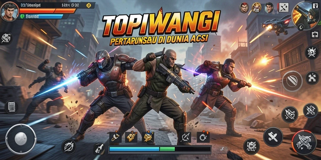 Tampilan menarik dari gameplay intens dalam TOPIWANGI.