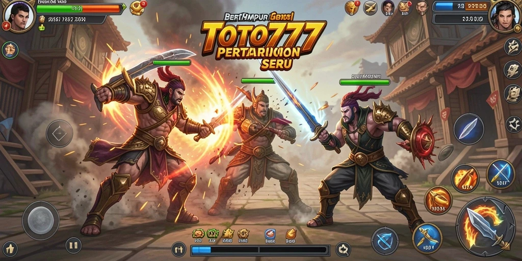 Tampilan gameplay TOTO777 yang mendebarkan dengan karakter bertarung.