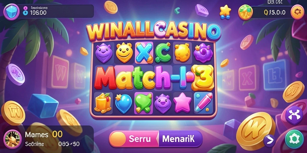Tampilan gameplay WINALLCASINO yang penuh warna dan menarik.